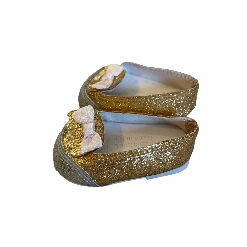 AMERICAN GIRL Truly Me‎ Doll Sparkle Spotlight Gold Silver Glitter Shoes